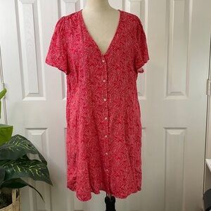 Universal Thread - Women's Short Sleeve Button-Front Mini A-Line Dress